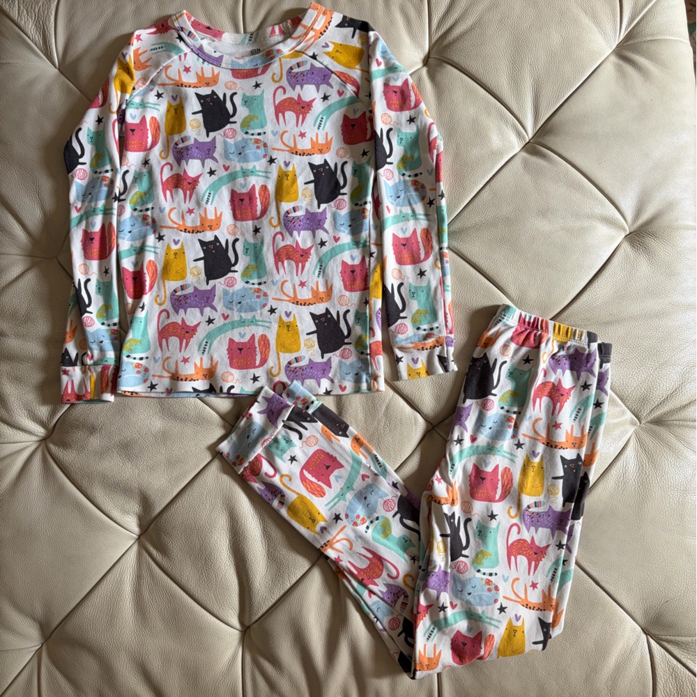 Gymboree Multicolor Cat Print Kids Pajama Set